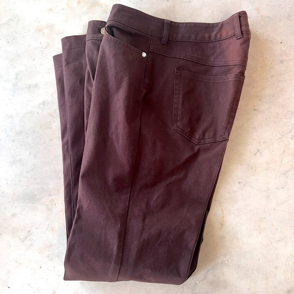 Escada Dark Brown Stretch Cotton Pants